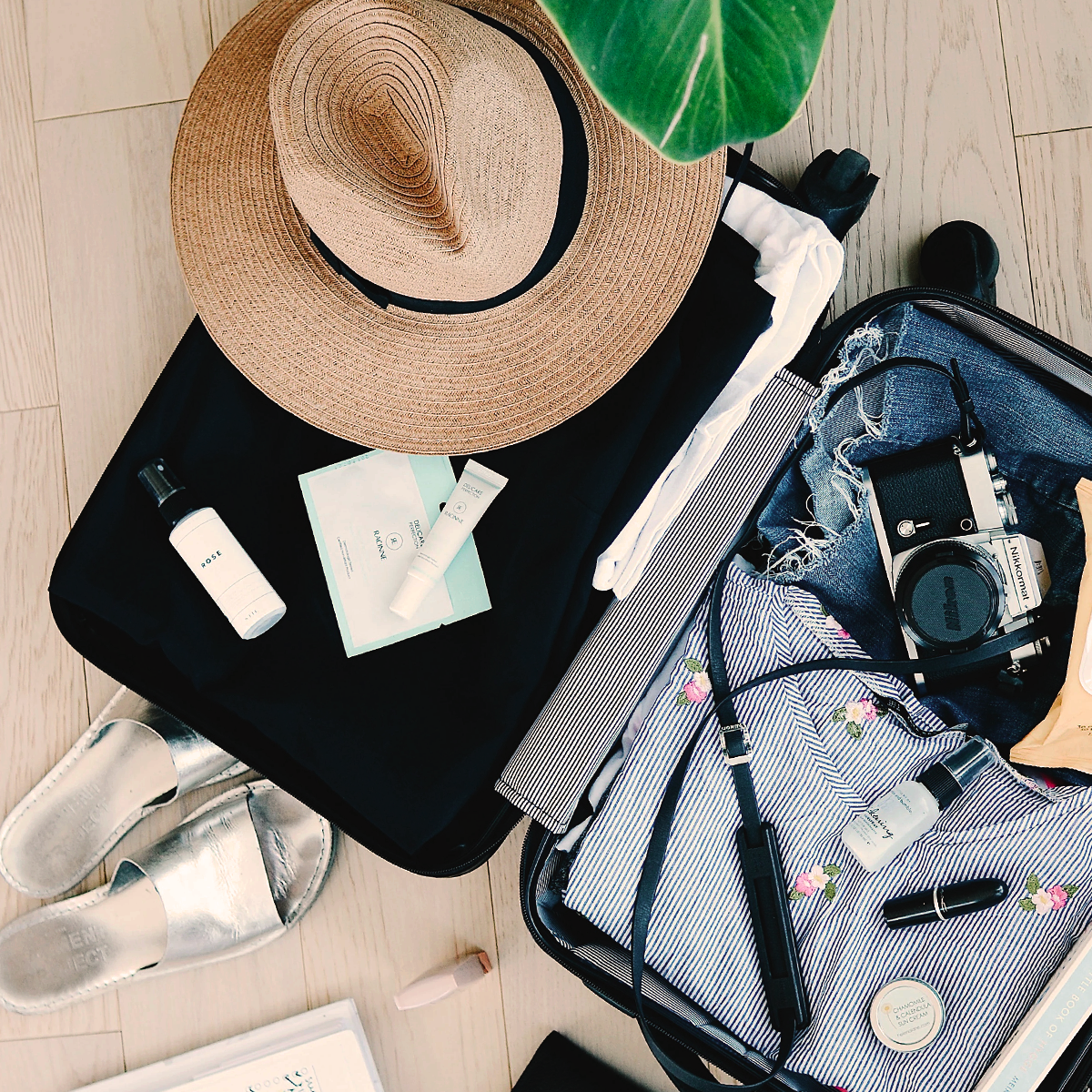 Suitcase being packed