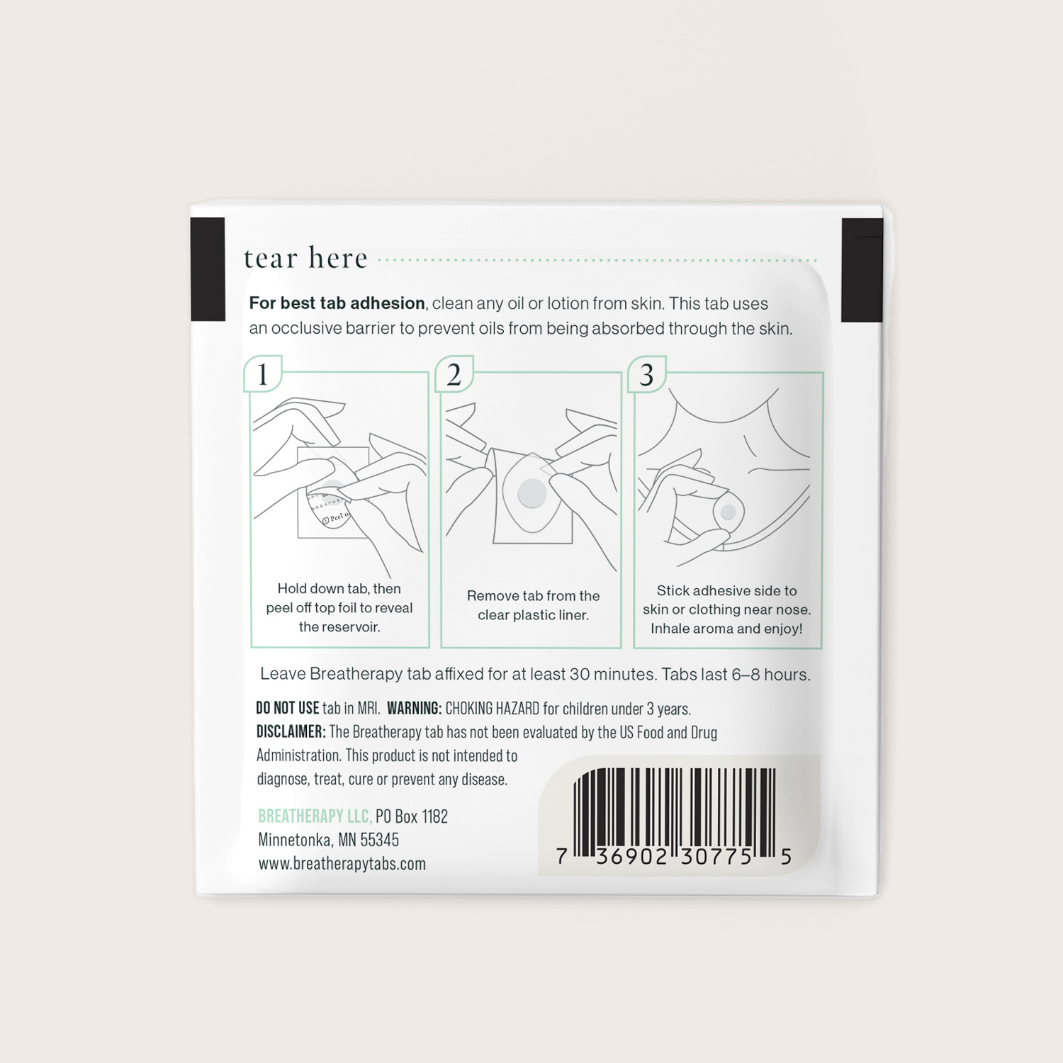 Breatherapy Peppermint Patch Back