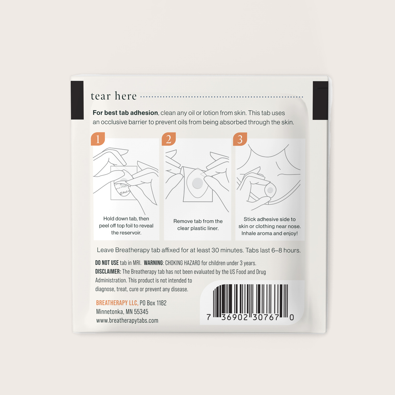 Back of Breatherapy Harmony Tab