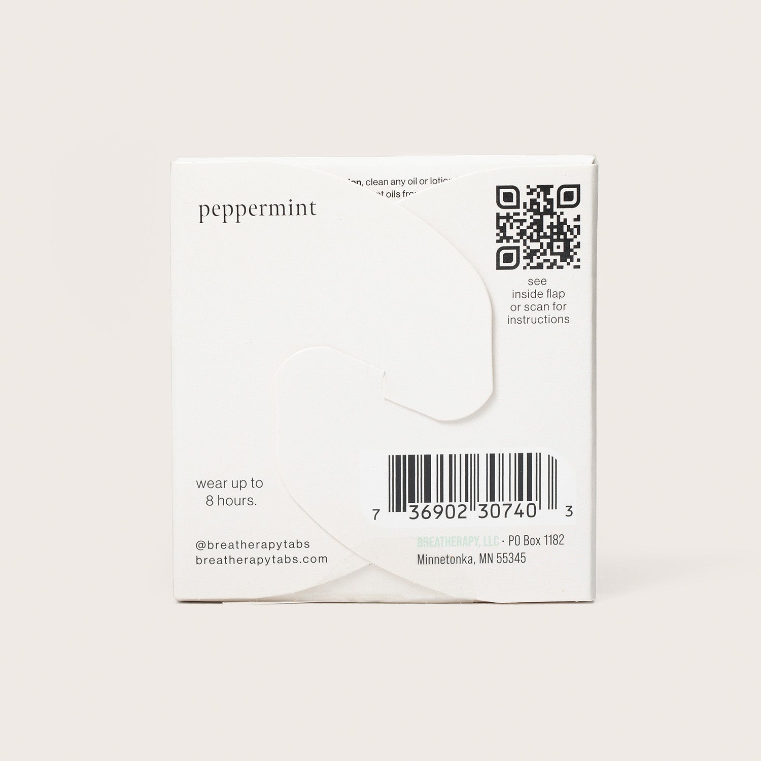 Breatherapy Peppermint aroma patches back