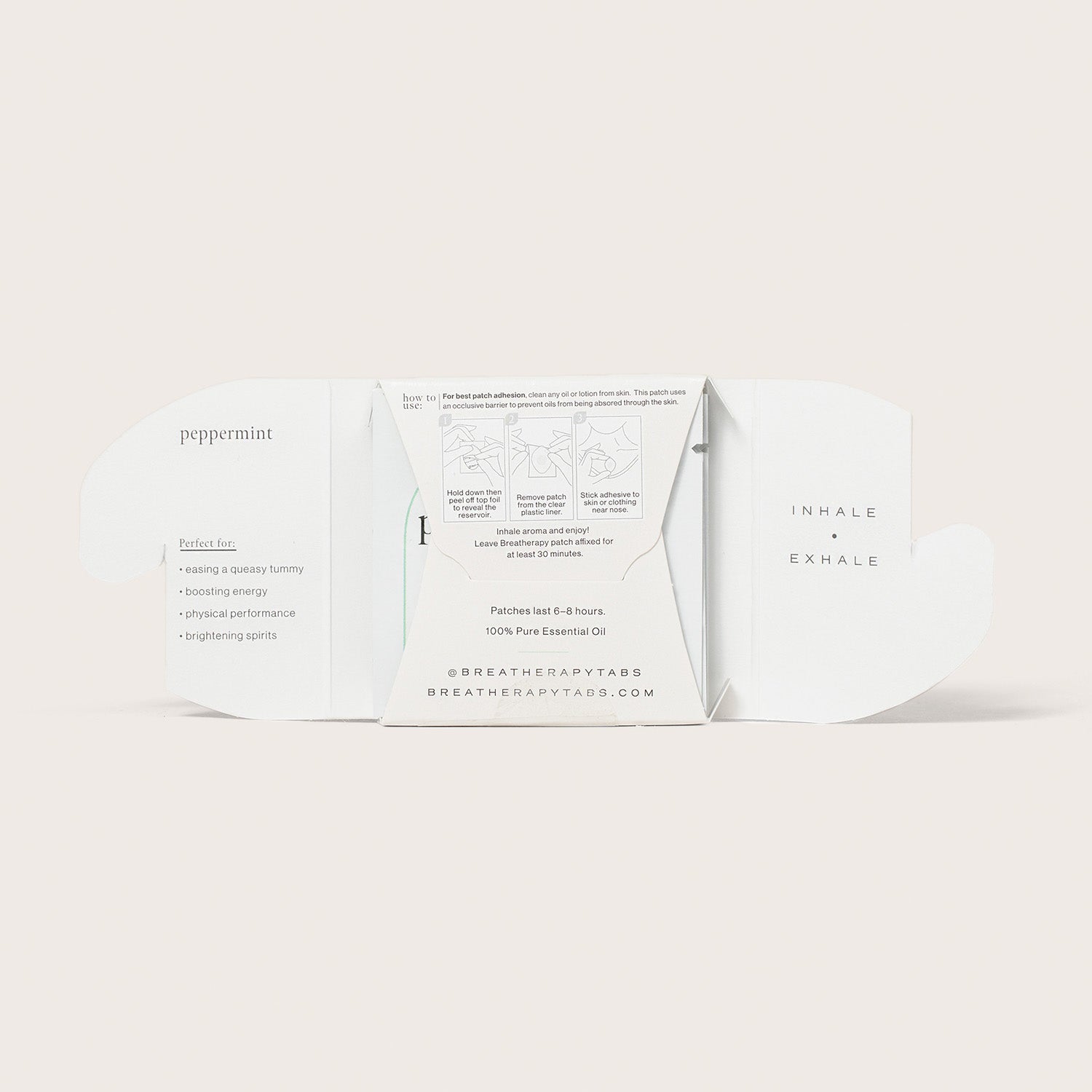 Breatherapy Peppermint aroma patches back open