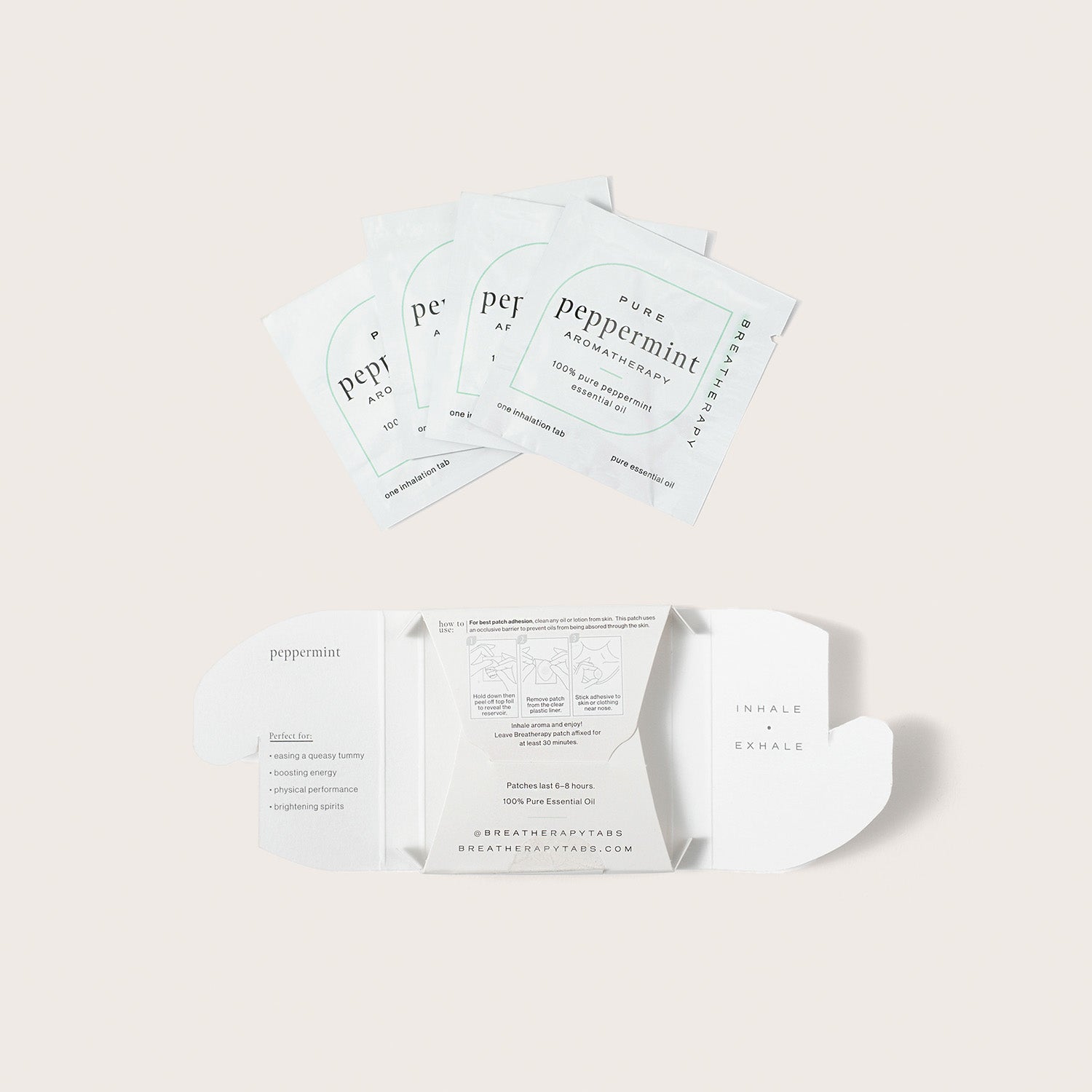 Breatherapy Peppermint aroma patches back open fan