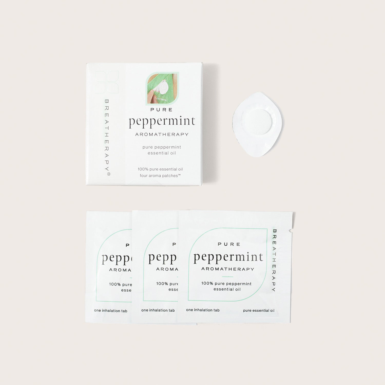 Breatherapy Peppermint aroma patches with aroma patch and sachets