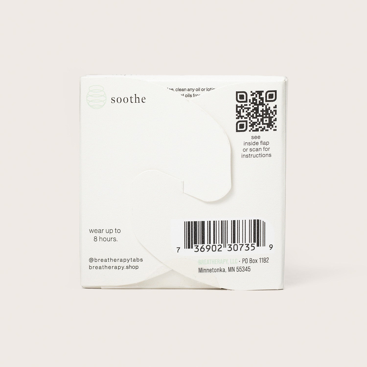 Breatherapy Soothe back of box