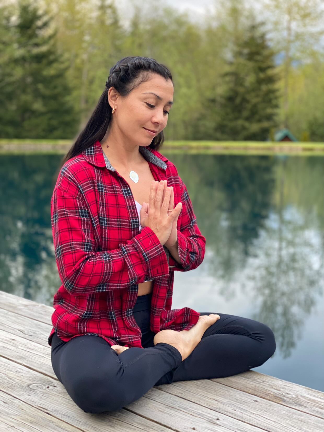 Yoga by the lake